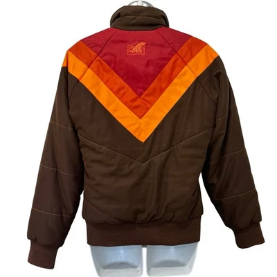 Adidas Marrón Rojo Naranja Chevron Bordado Oso Polar Puffer Chaqueta Talla 38/S Foto 1 de 4