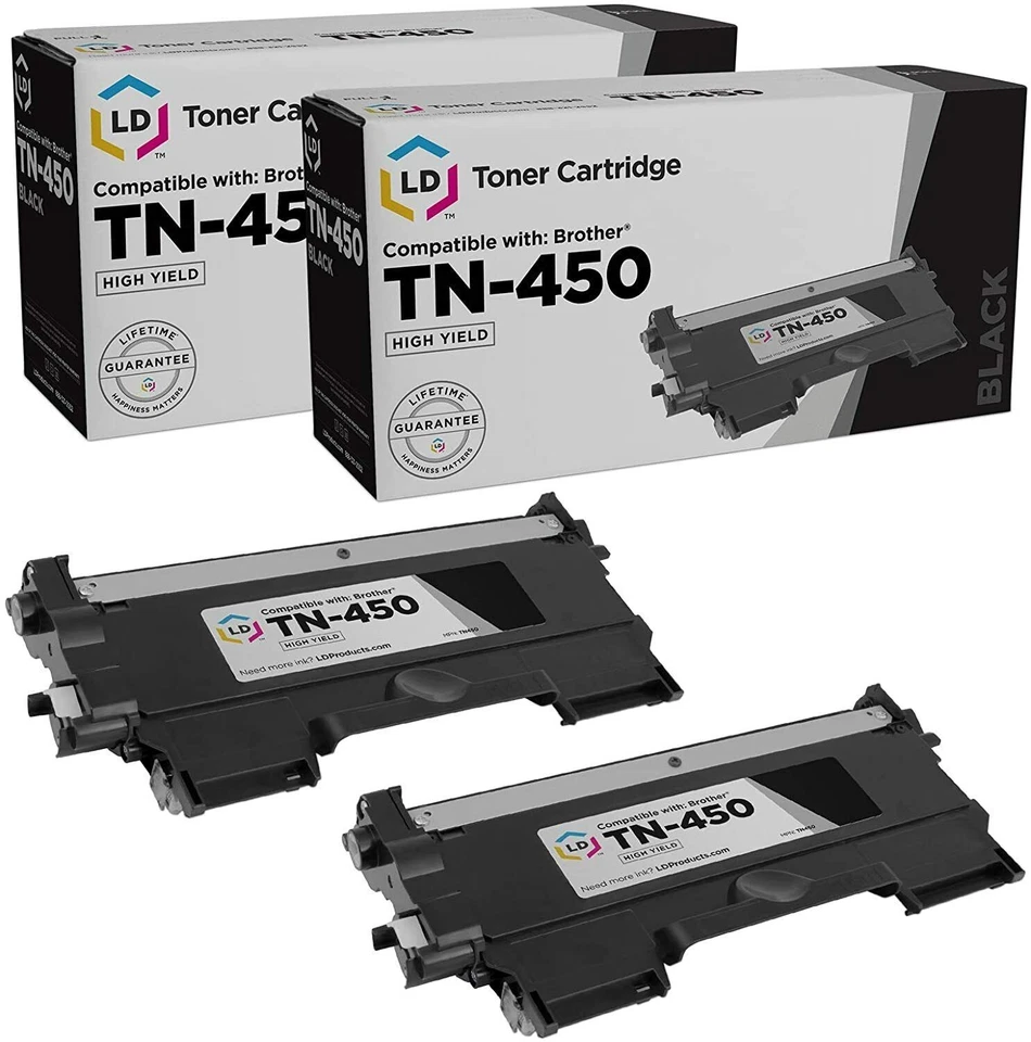 4inkjets 43381902 LD Compatible Brother Set of 2 Tn450 High Yield Toner Cartridges for Hl-2230 Hl-2240 and Hl-2270dw Printers