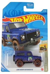 Hot Wheels 2021 Baja Blazers 4/10 • Land Rover Defender 90 • Matte Blue 4WD SUV - Picture 1 of 2