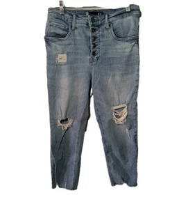 Kut From The Kloth Denim Jeans Button Fly Fray Ankle Distress Women Size 6 - Picture 1 of 6