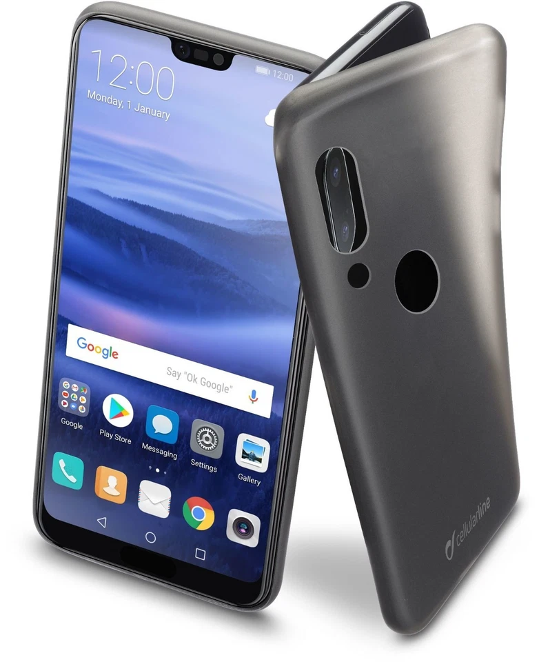 CUSTODIA IN GOMMA MORBIDA SOFT TOUCH NERA PER HUAWEI P20 LITE CELLULARLINE - Immagine 1 di 1