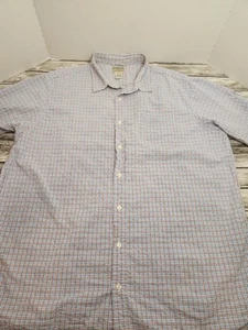 LL Bean Seersucker Shirt Men's XL Tall Short Sleeve Button Up Plaid - Picture 1 of 6