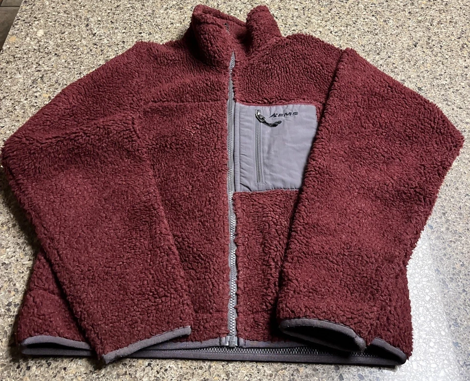Eastern Mountain Sports Women's Plush Maroon Red Sherpa Zip-Up Jacket Size M - Image 1 of 3