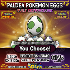 🌎 Pokemon Scarlet Violet 🐣 Any Custom Eggs Paldea 🐣 6IV Shiny Instant Hatch🌎