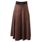 8392AF gonna donna D. EXTERIOR brown eco-suede wool skirt woman