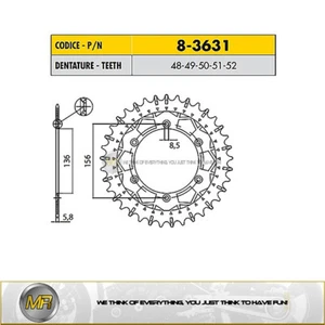 HUSQVARNA TE 450 FROM 2002 TO 2010 STEEL REAR SPROCKET WORKS-Z 520 WITH 48 TEETH - Picture 1 of 1