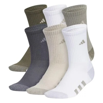 Adidas Boy's  (8-20 years old) 6-pk. Crew Socks. Sizes Medium or Large - Image 1 of 2