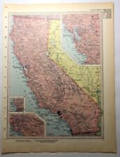 1954 Vintage CALIFORNIA  Antique Atlas Map - Mid Century Modern Britannica Atlas