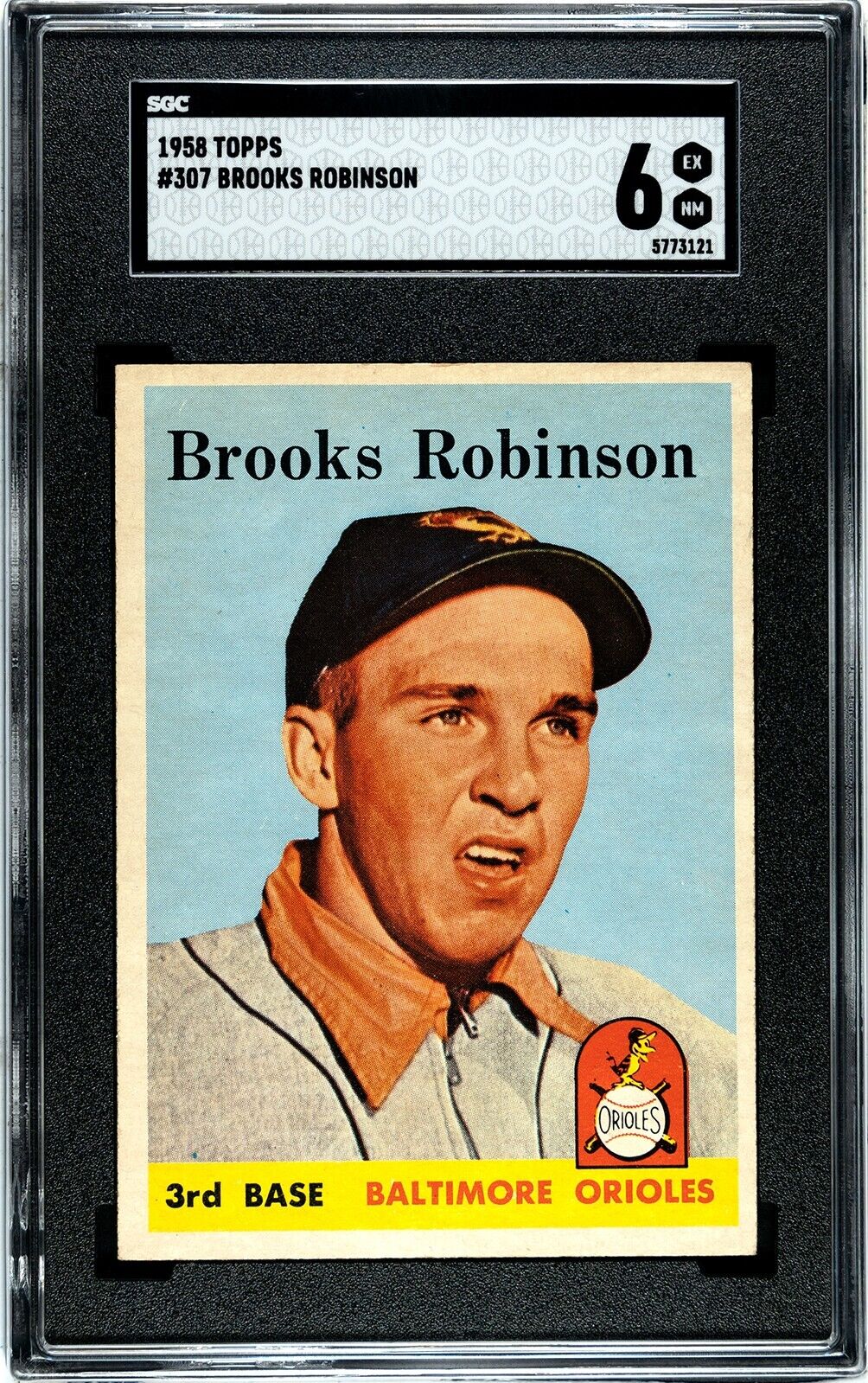 1958 Topps #307 Brooks Robinson Orioles 2nd Year SGC 6 GORGEOUS Color Centering!