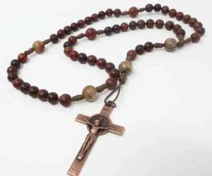 ๐ฟ Handmade Catholic Rosary โ St. Benedict Crucifix โ Dark Rosewood! - Picture 1 of 13