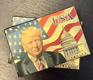 2 Pcs Donald Trump Gold Foil Waterproof Plastic Playing Poker Deck Game Cards - Picture 1 of 3