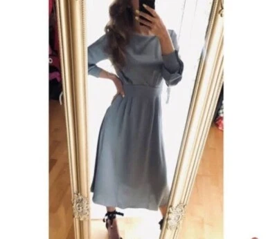 Vestido Giuliva Heritage x H&M talla L limitado nuevo con etiquetas AGOTADO plateado/azul pizarra modesto Foto 1 de 4