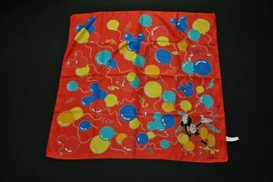 RARE VTG Mickey Mouse Balloon Scarf Walt Disney Red - Picture 1 of 7