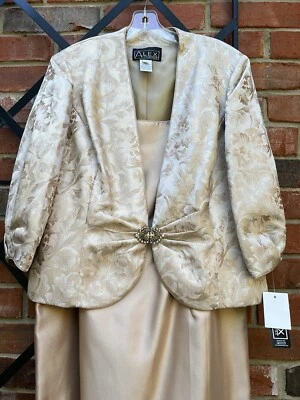 Maxi vestido y chaqueta Alex Evenings para mujer talla grande 14 ocasión especial 2 piezas Foto 1 de 4