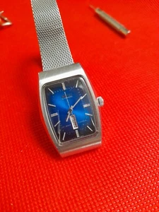 Vintage Seiko Hi-Beat Blue Dial 25mm D/D 2206-3090 Ladies Wrist Watch _1893 - Picture 1 of 8