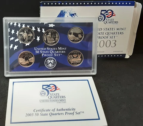 2003 U.S. MINT CLAD STATE QUARTER PROOF SET - ORIGINAL BOX Cover