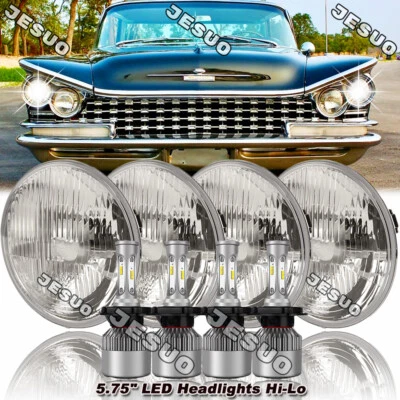 4pcs-5.75" 5-3/4 Inch LED Headlight HI/LO Fit for Cadillac Eldorado 1958-1974 - Image 1 of 4
