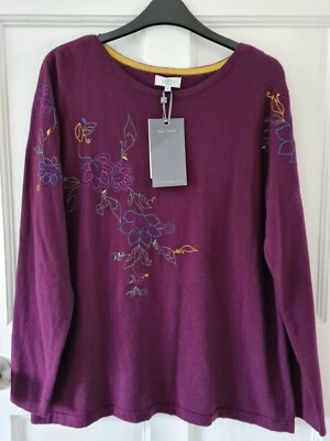 New Ladies Country Casuals Floral Print Cotton & Cashmere Jumper, Size Medium  - Image 1 of 4