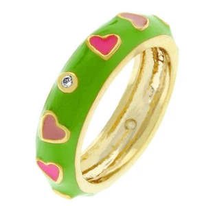 Tropical Enamel Hearts Ring - Picture 1 of 4