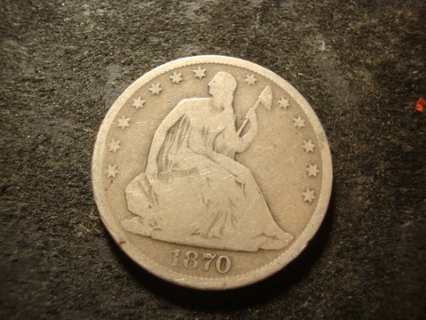 1870-S G VG  Seated Liberty Half Dollar RXR BSX Cover