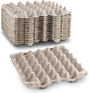 Egg Crates, Egg Flat Cartons Bulk Holds 30 Eggs - Pulp Fiber Egg Crate - Picture 1 of 7