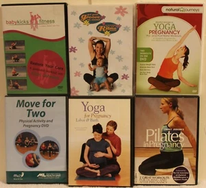 6 prenatal postnatal pregnancy workout DVD lot restore your core baby kicks yoga - Picture 1 of 8