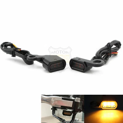 LED Turn Signal Indicators Running Lights Amber Blinkers For Harley Softail Dyna - Image 1 of 4