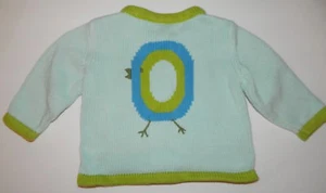 Suéter Cárdigan BABY GAP Niñas Niños Azul Verde Algodón O BIRD* 6 9 12 meses - Imagen 1 de 2