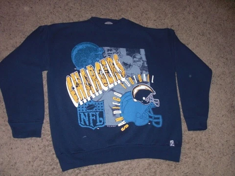 Vintage 90s SAN DIEGO CHARGERS blue Logo 7 Sweatshirt men's Large Cover