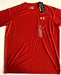 Men’s T shirt UNDER ARMOUR size MEDIUM red short sleeve loose top NEW (th15) - Picture 1 of 5