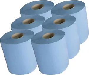 Rotoli blu Confezione da 6 Asciugamano di carta per le mani goffrato 2 strati Alimentazione per asciugamani igienici - Foto 1 di 1