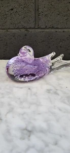 Rare Marked Murano Alexandrite Neodymium Large Art Glass Bird Sculpture 7" x 3" - Picture 1 of 13