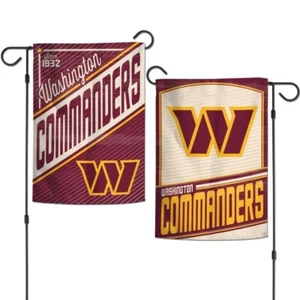 WASHINGTON COMMANDERS DOUBLE SIDED RETRO GARDEN FLAG 12"X18" BANNER NFL LICENSED - Picture 1 of 1