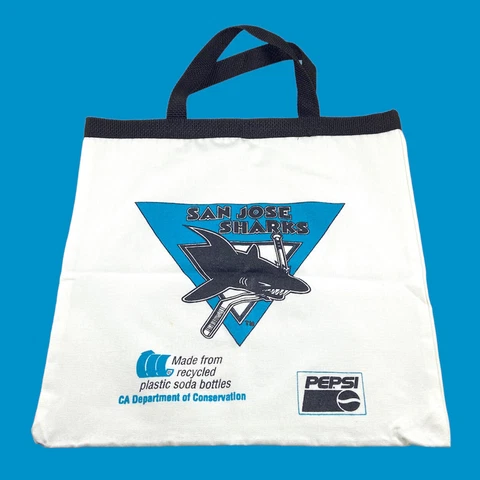 VTG San Jose Sharks Shopping Tote Bag Made From Recycled Plastic Soda Bottles Cover