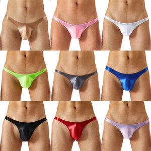 Mens Sexy Micro Briefs Glossy T-Back Thong Male Bulge Pouch Underwear G-Strings - Picture 1 of 94