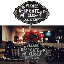  Hanging Door Sign Wood Dog Yard Keep Gate Closed for Home Decor Board The