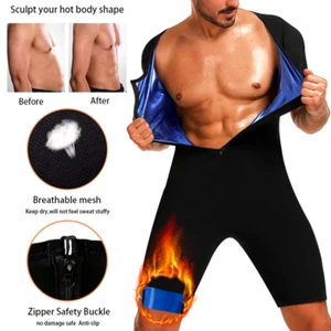 Men 3-in-1 Sauna Sweat Suit, Heat Trapping Shaper Weight Loss, Workout Fitness J - Picture 1 of 12