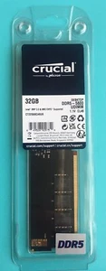 Crucial 32 Gb DDR5 5600 DESKTOP MEMORY MODULE CT32G56C46U5 "SEALED" - Picture 1 of 5