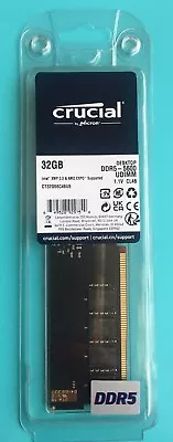 Crucial 32 Gb DDR5 5600 DESKTOP MEMORY MODULE CT32G56C46U5 "SEALED" - Image 1 of 4