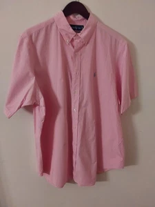 Polo Ralph Lauren Kurzarmhemd Classic Fit Herren Größe XL rosa/weiß  - Bild 1 von 4