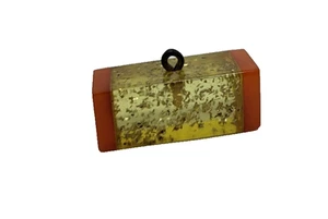 One Vintage Bakelite 1920's Sewing Shank Button Prystal Resin glitter - Bild 1 von 4