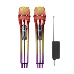 2X(Drahtloses Mikrofon, Dynamisches Handmikrofon, Kabelloses Mikrofonsystem8049 - Bild 1 von 7