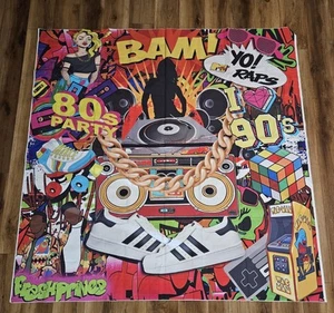 Hip Hop Party Backdrop Throwback I Love The 80S 90S Graffiti Wall Photo 70"x71" - Picture 1 of 7