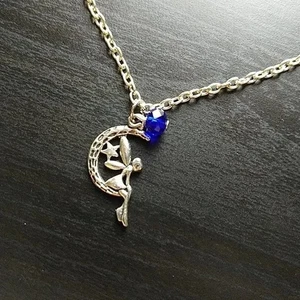 Cavigliera, Argento Fata Luna Perla Blu 10" Nuova Vecchio Stock Gioielli Moda - Foto 1 di 5