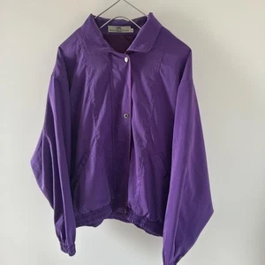 90s BALENCIAGA Swing Top Blouson Jacket Purple Size LL Used - Picture 1 of 7