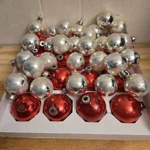 Rauch Merkur Glas Weihnachtsschmuck Konvolut rot und kleiner silber Vintage - Bild 1 von 7