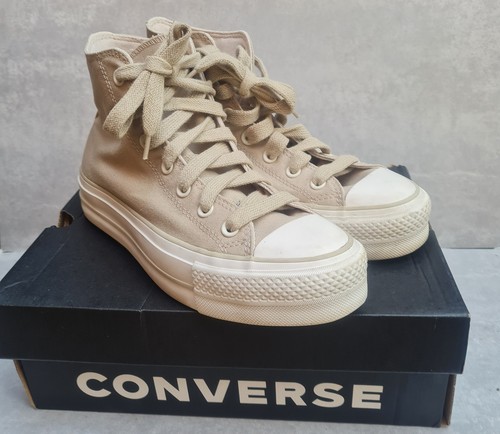 Converse Platform Chuck Taylor beige alte taglia UK 6 5 EUR 39 5