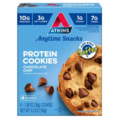Atkins Soft and Chewy Chocolate Chip Protein Cookie, Keto Friendly, High Protein - Imagem 1 de 4
