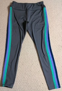 Avia Womens Large Multi-Color Striped Nylon Blend Leggings 24 - Picture 1 of 7