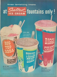 1955 Sealtest Eiscreme Shakes Soda Schwimmer Milch verlockend Vintage Print Ad - Bild 1 von 1